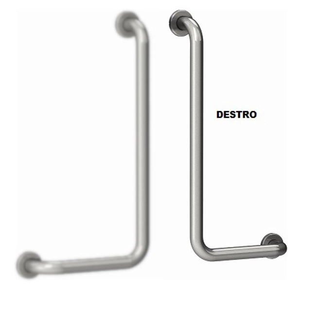 Vendita online Corrimano destro a 90' in acciaio inox lucido 30x60 cm.